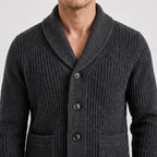 Men’s Chunky Knit Shawl Collar Cardigan