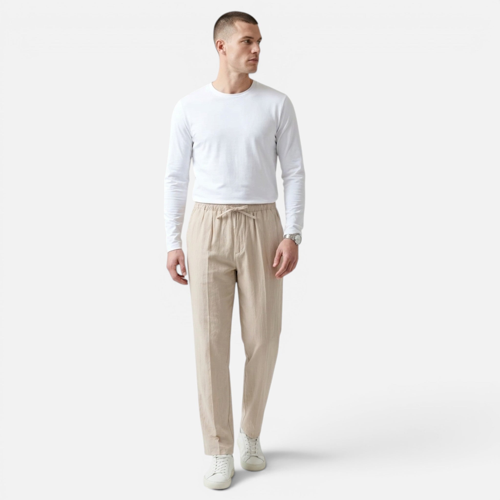 Maison Delmont | Men’s Riviera Linen Tailored Trousers