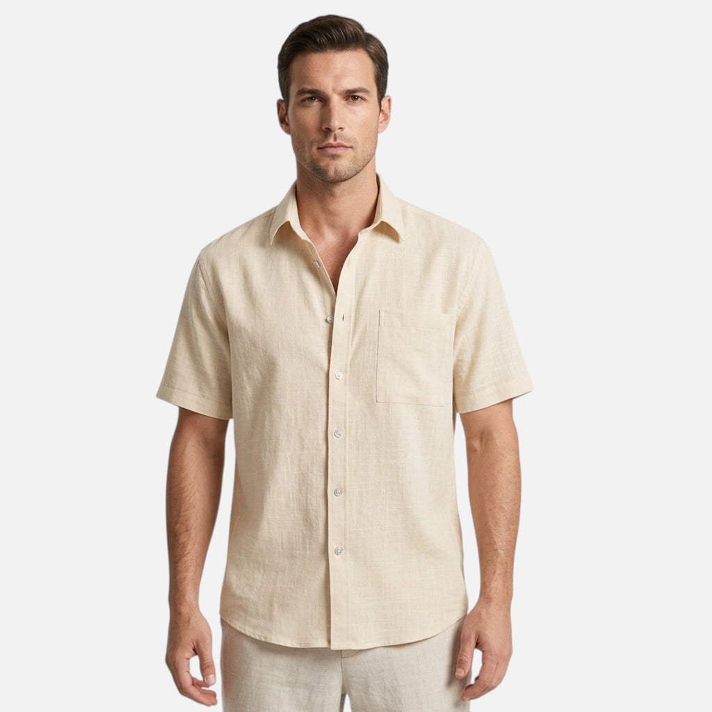 Maison Delmont | Men’s Cotton Blend Beach Shirt