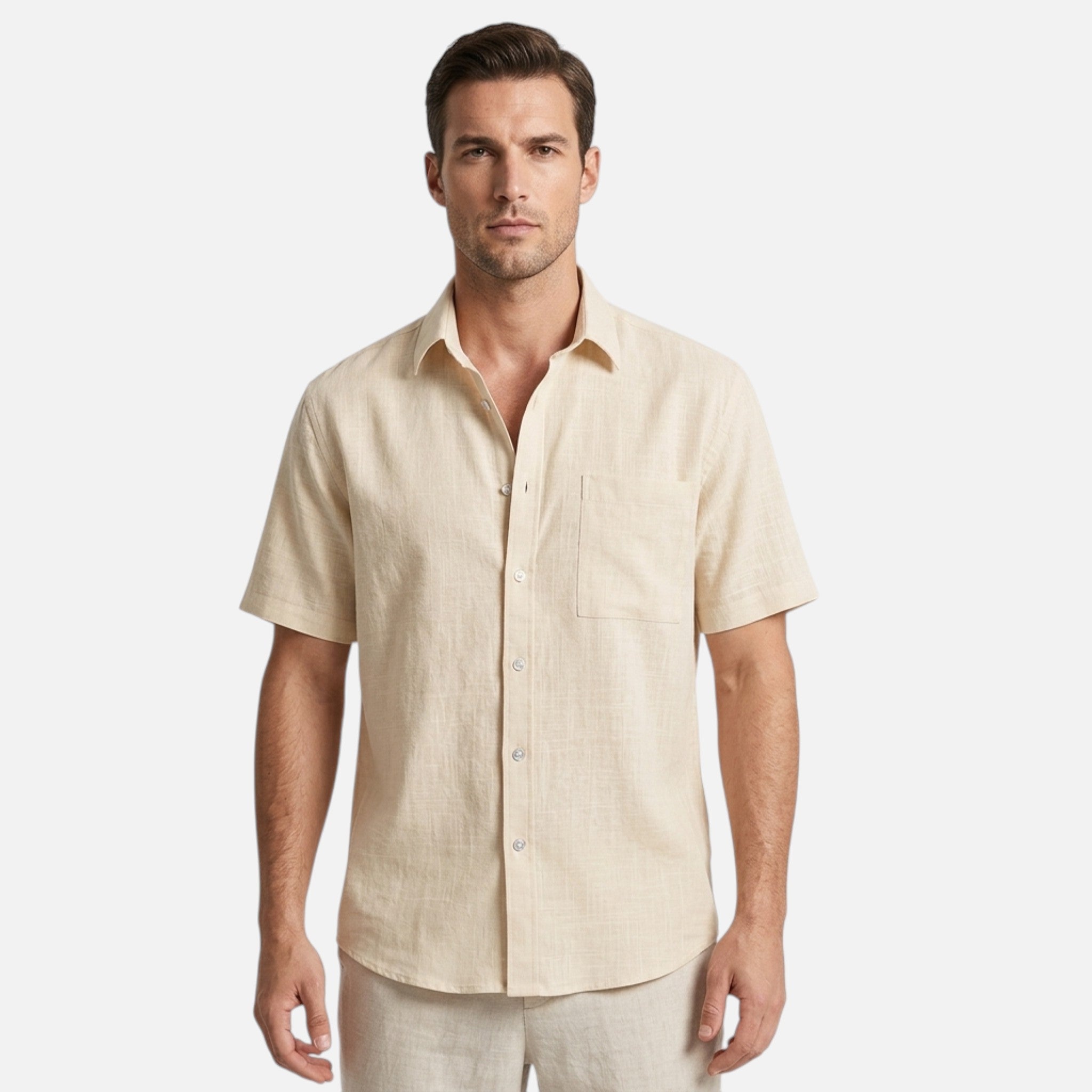 Maison Delmont | Men’s Cotton Blend Beach Shirt
