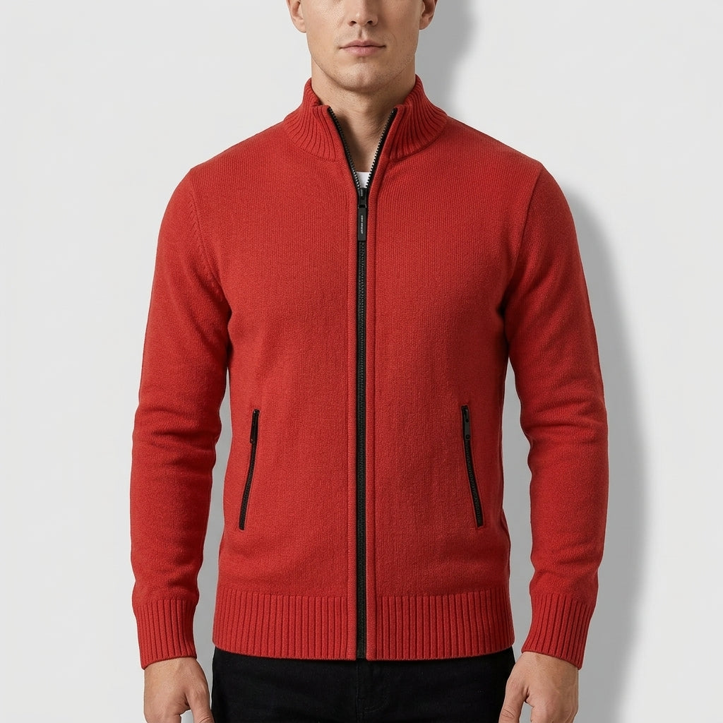 Men’s Classic Zip-Up Knit Cardigan