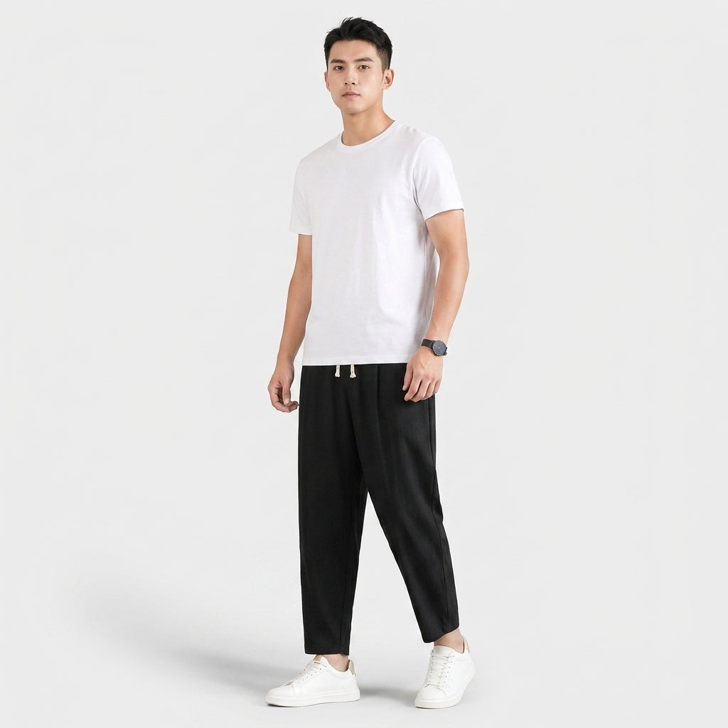 Men’s Lightweight Linen-Blend Relaxed Trousers