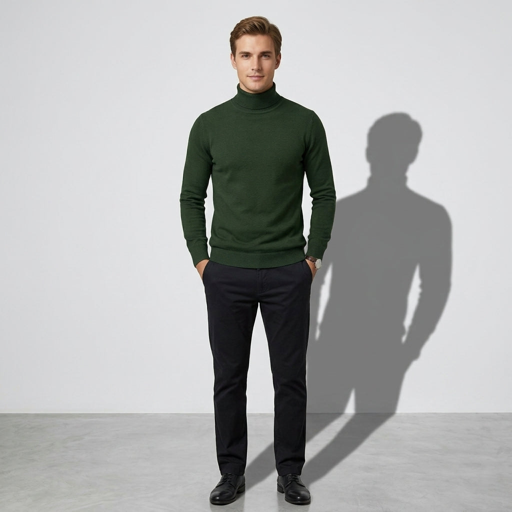 Men’s Classic High-Neck Knit Sweater