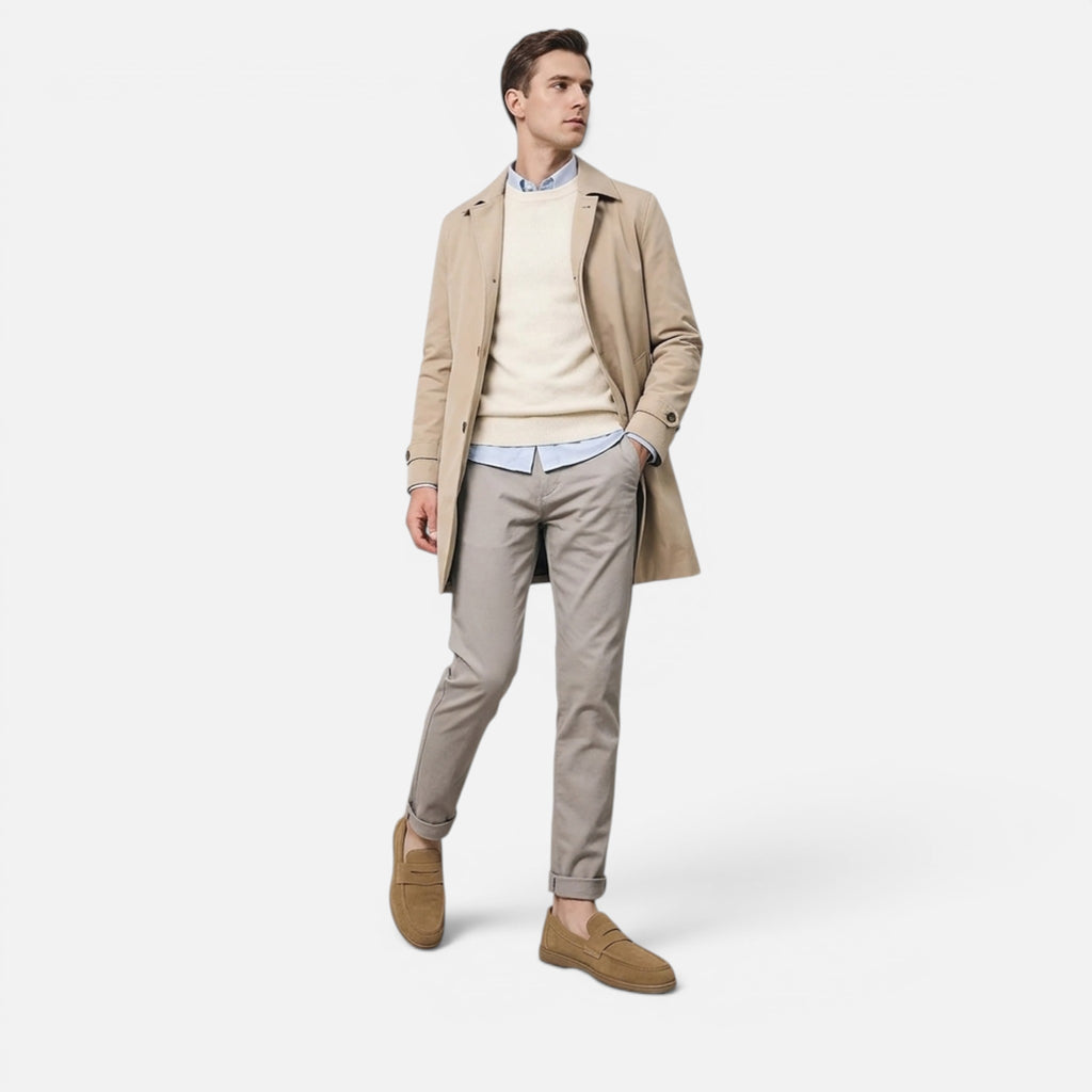 Maison Delmont | Men’s Faux Suede Slip-On Loafers