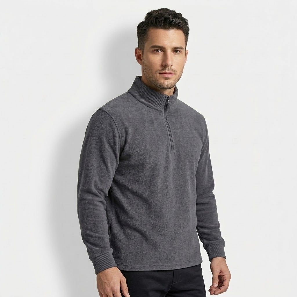 Men’s Australian Merino Wool High-Neck Zip Sweater