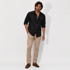 Men’s Relaxed Linen Double-Pocket Shirt