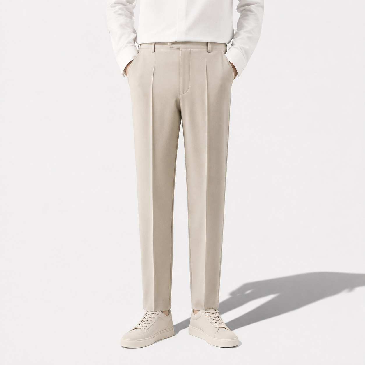 Men’s Classic Slim-Fit Suit Trousers