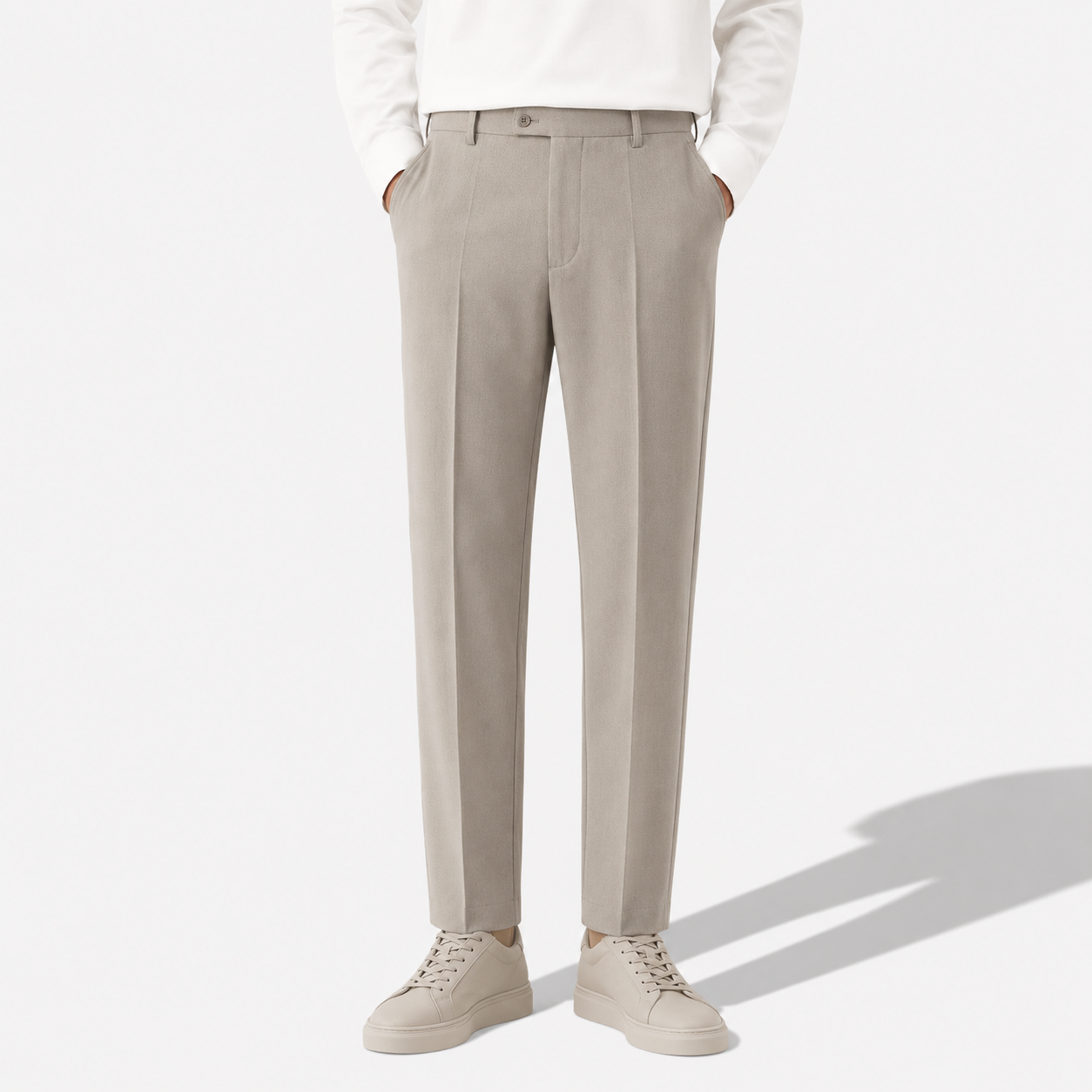 Men’s Classic Slim-Fit Suit Trousers