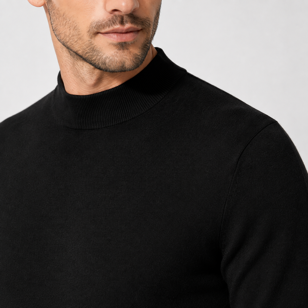 Men’s Half-Turtleneck Cashmere Knit Sweater