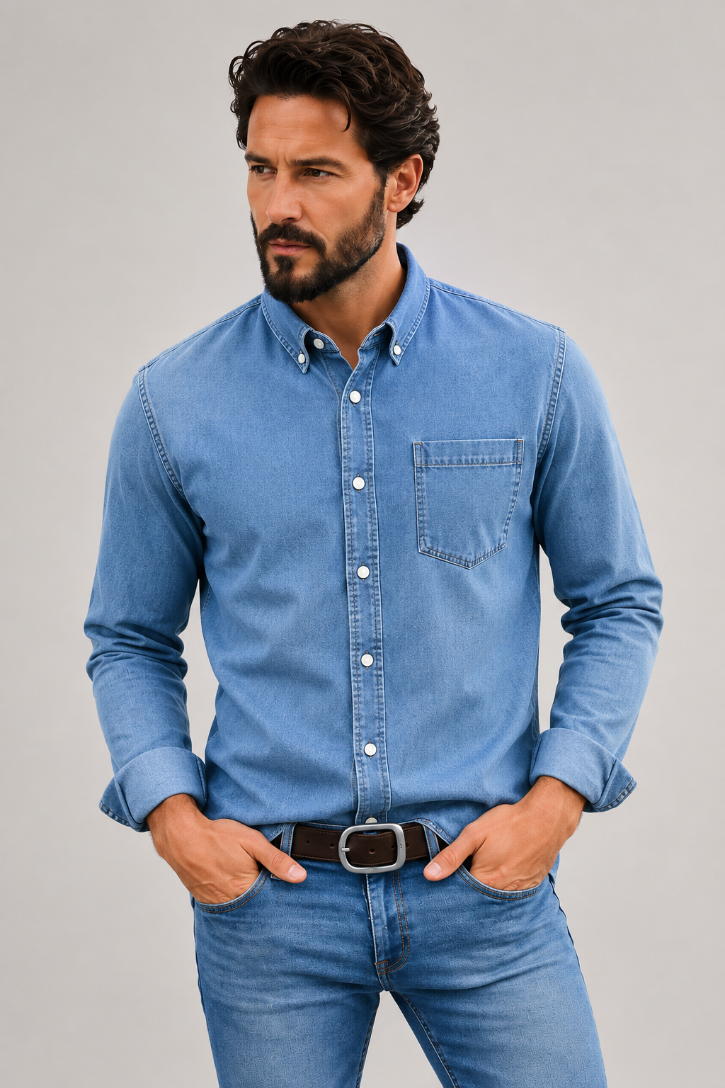 Men’s Classic Cotton Denim Shirt
