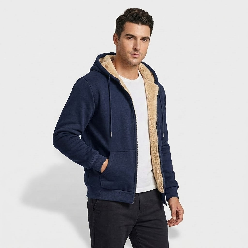 Unisex Lambswool-Lined Hooded Winter Jacket