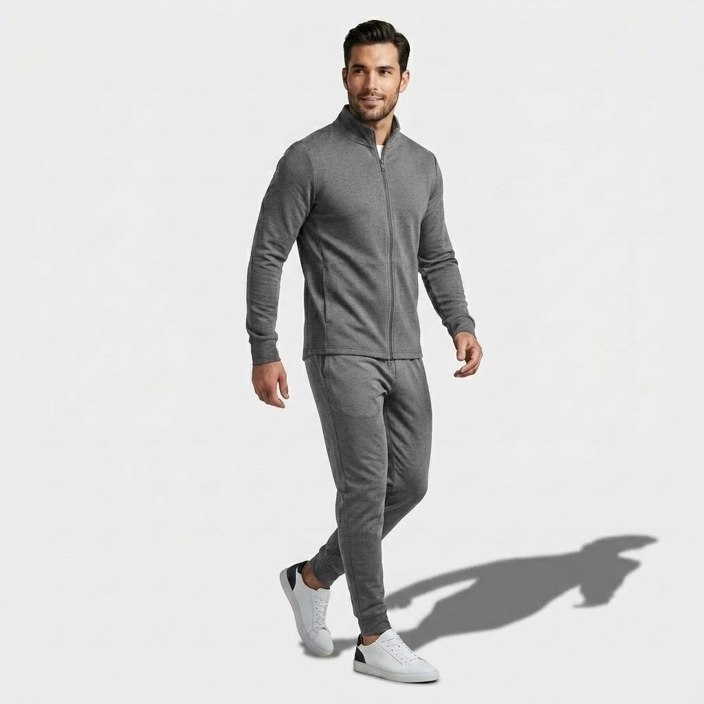 Men’s Merino Wool Mock-Neck Zip Cardigan