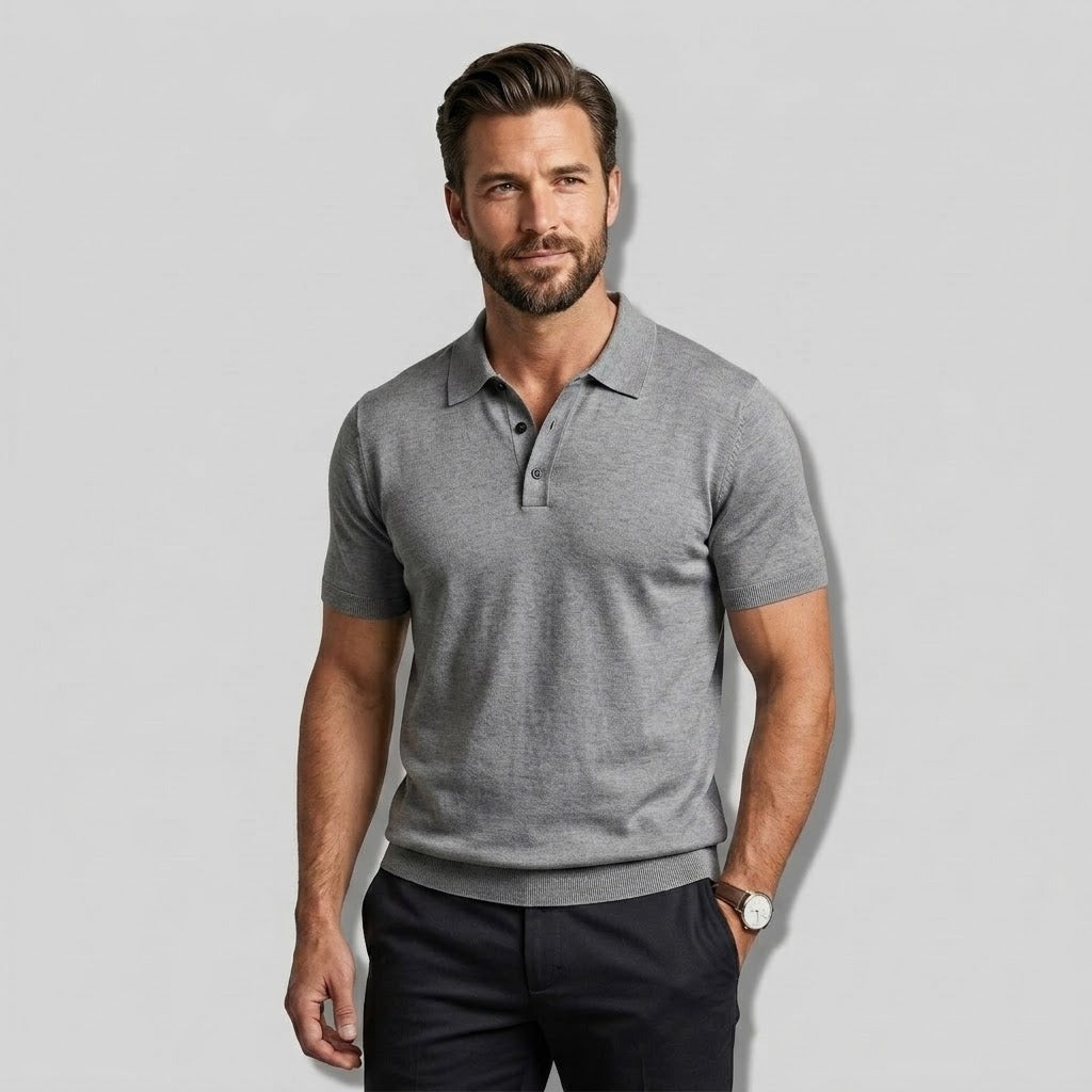 Men’s Merino Wool Short-Sleeve Polo Shirt