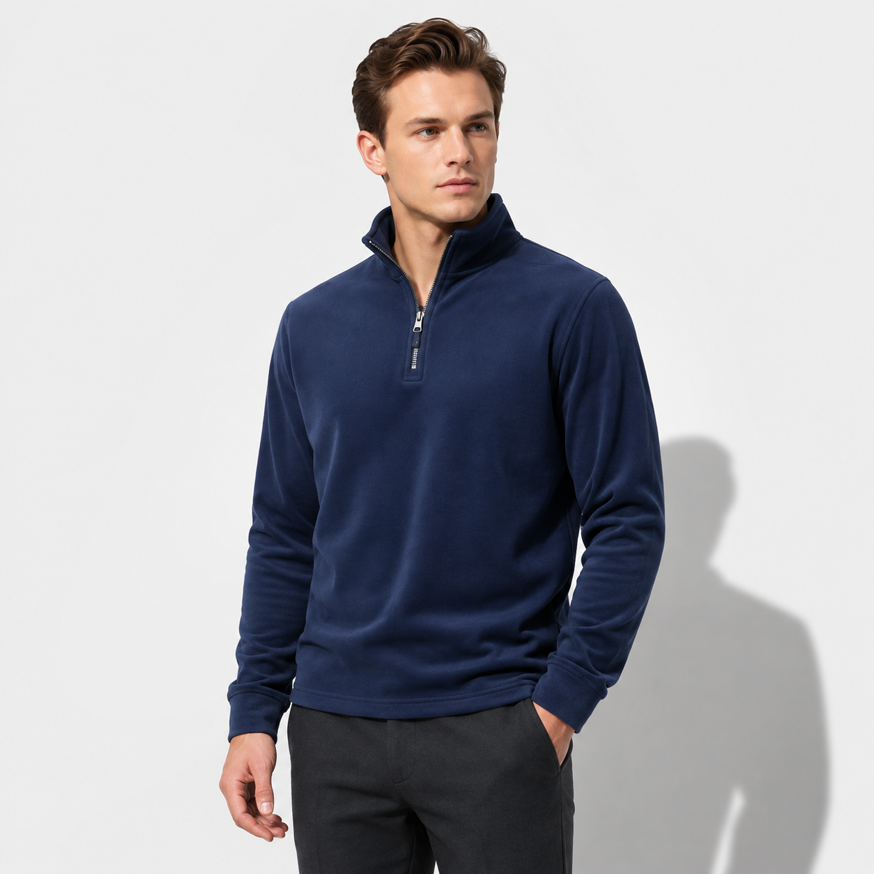 Men’s Warm Fleece Half-Zip Pullover Jacket