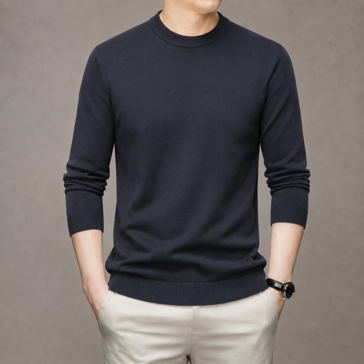 Men’s Classic Crewneck Knit Pullover Sweater