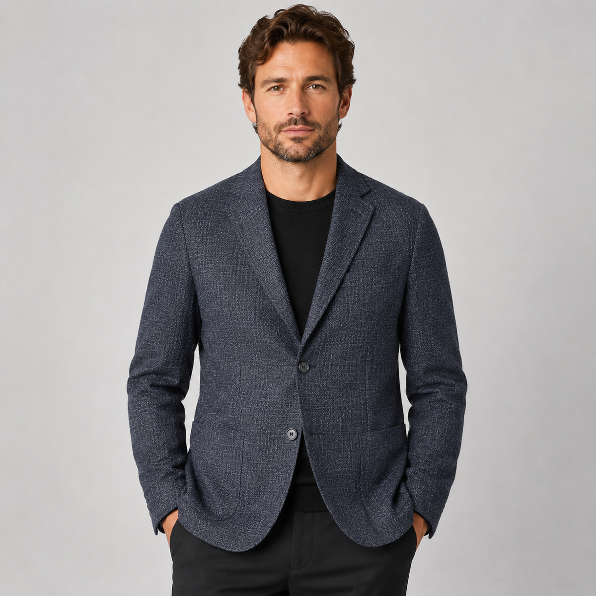 Men's Plaid Blazer - British Style Single-Breasted Jacket