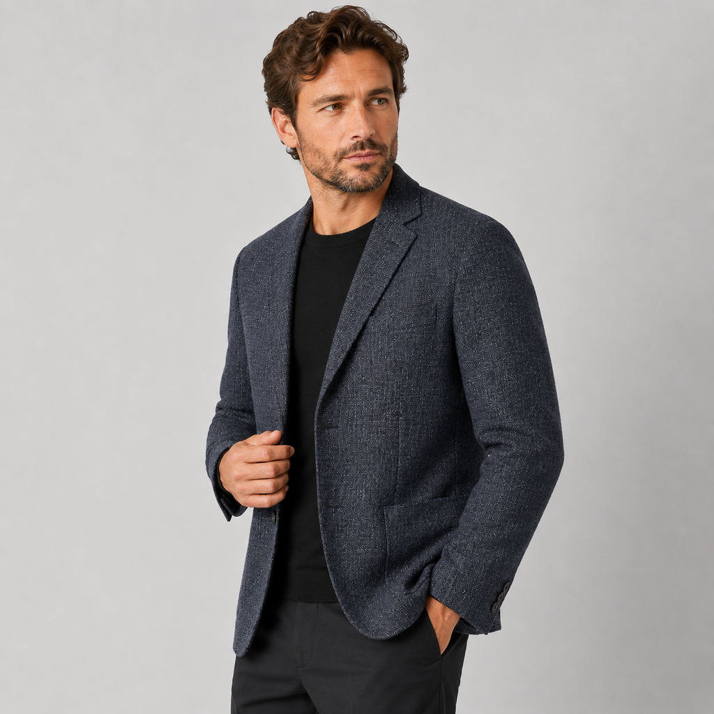 Men's Plaid Blazer - British Style Single-Breasted Jacket