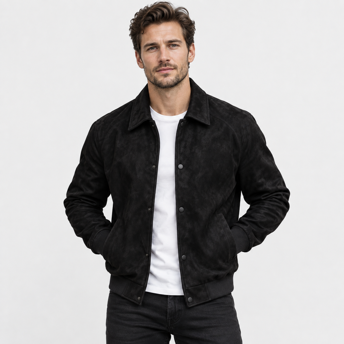 Men's Vintage Jacket Loose Fit Solid Color Workwear Coat
