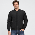 Men's Bomber Jacket Polyester Baseball Collar Casual Coat