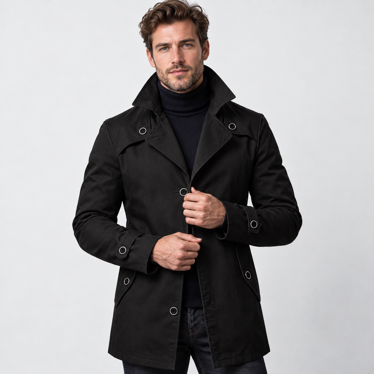 Men’s Classic Overcoat Formal Casual Style Outerwear