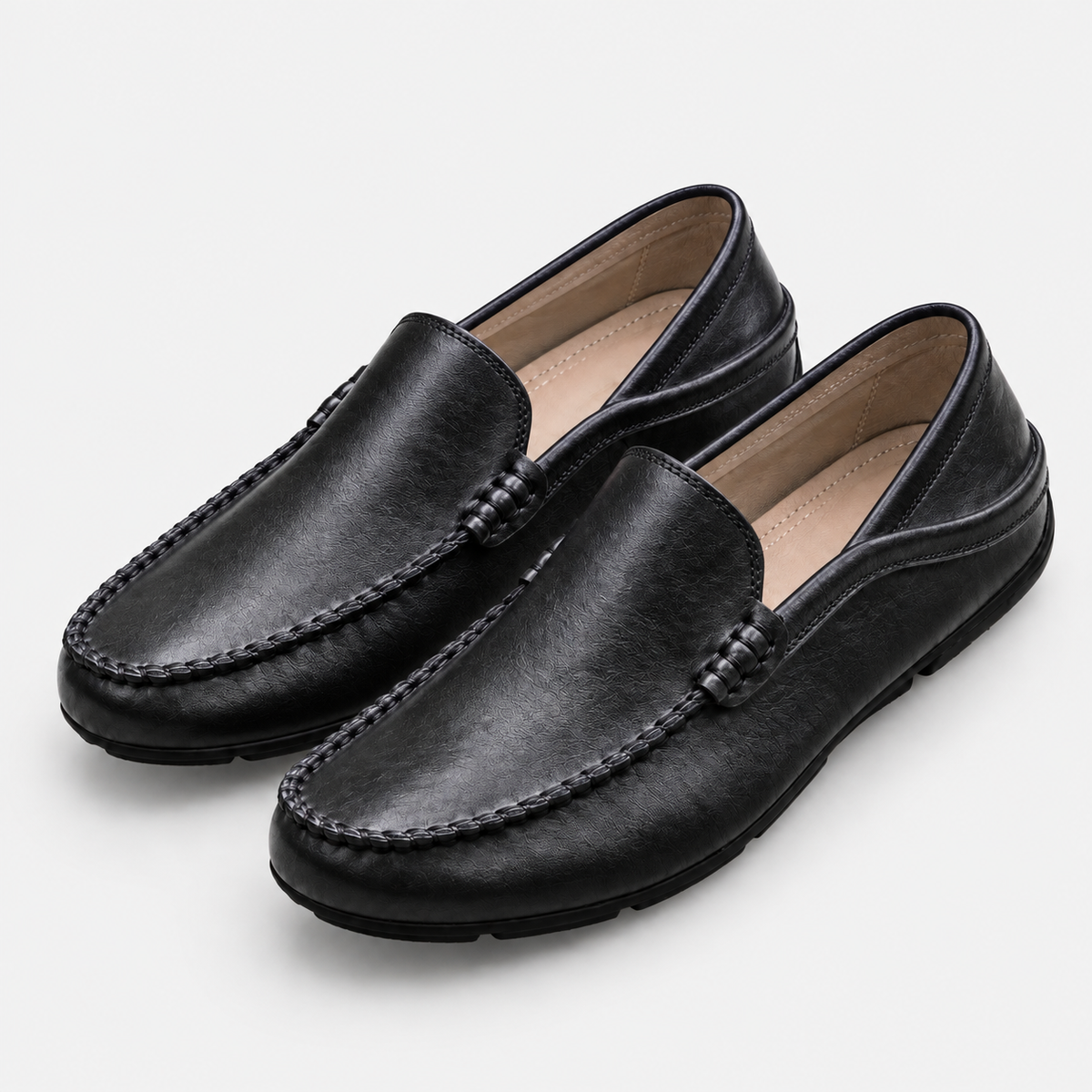 Men's Genuine Leather Driving Loafers – Classic Slip-On Moccasins