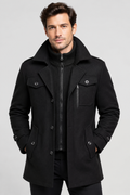 Men’s Business Coat Slim Fit Wool Blend Casual Jacket