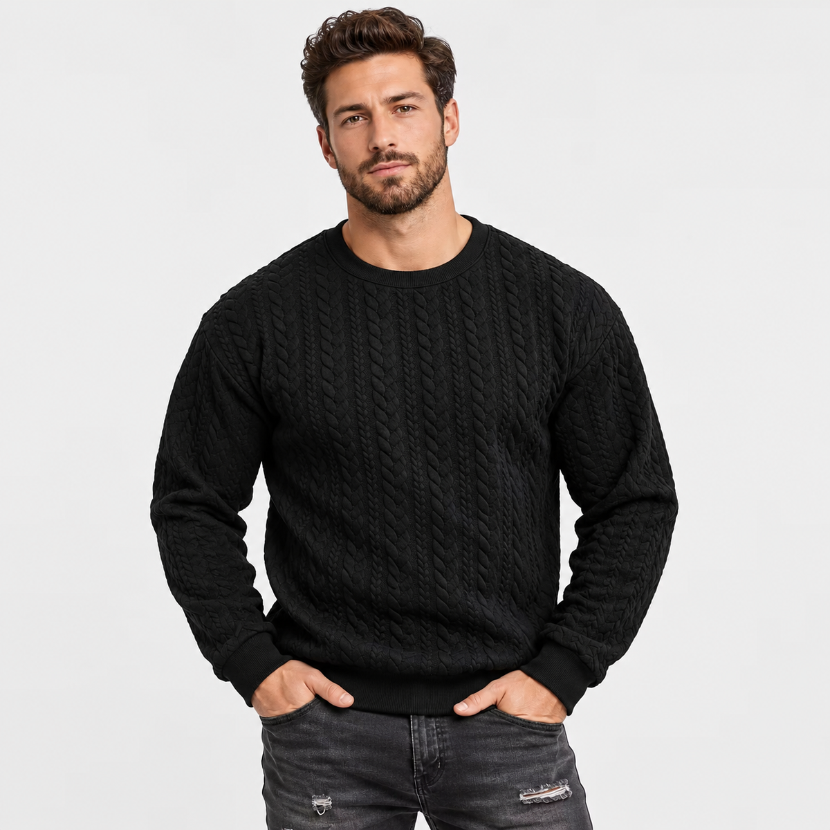 Men’s Lightweight Crew Neck Pullover Sweatshirt Everyday Wear
