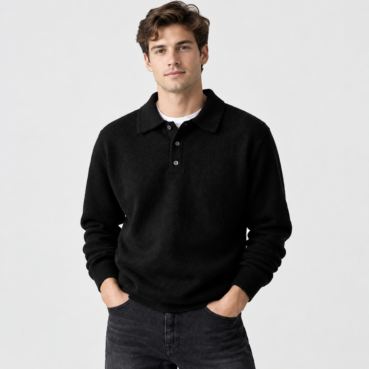 Men’s Thick Knit Pullover Sweater Classic Casual Outerwear