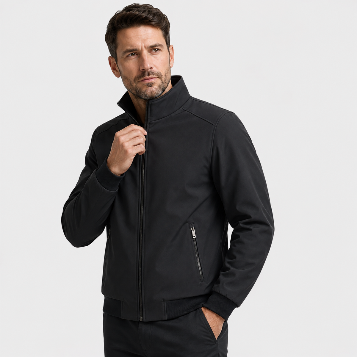 Men's Fleece Jacket - Thickened Stand Collar Zip-Up