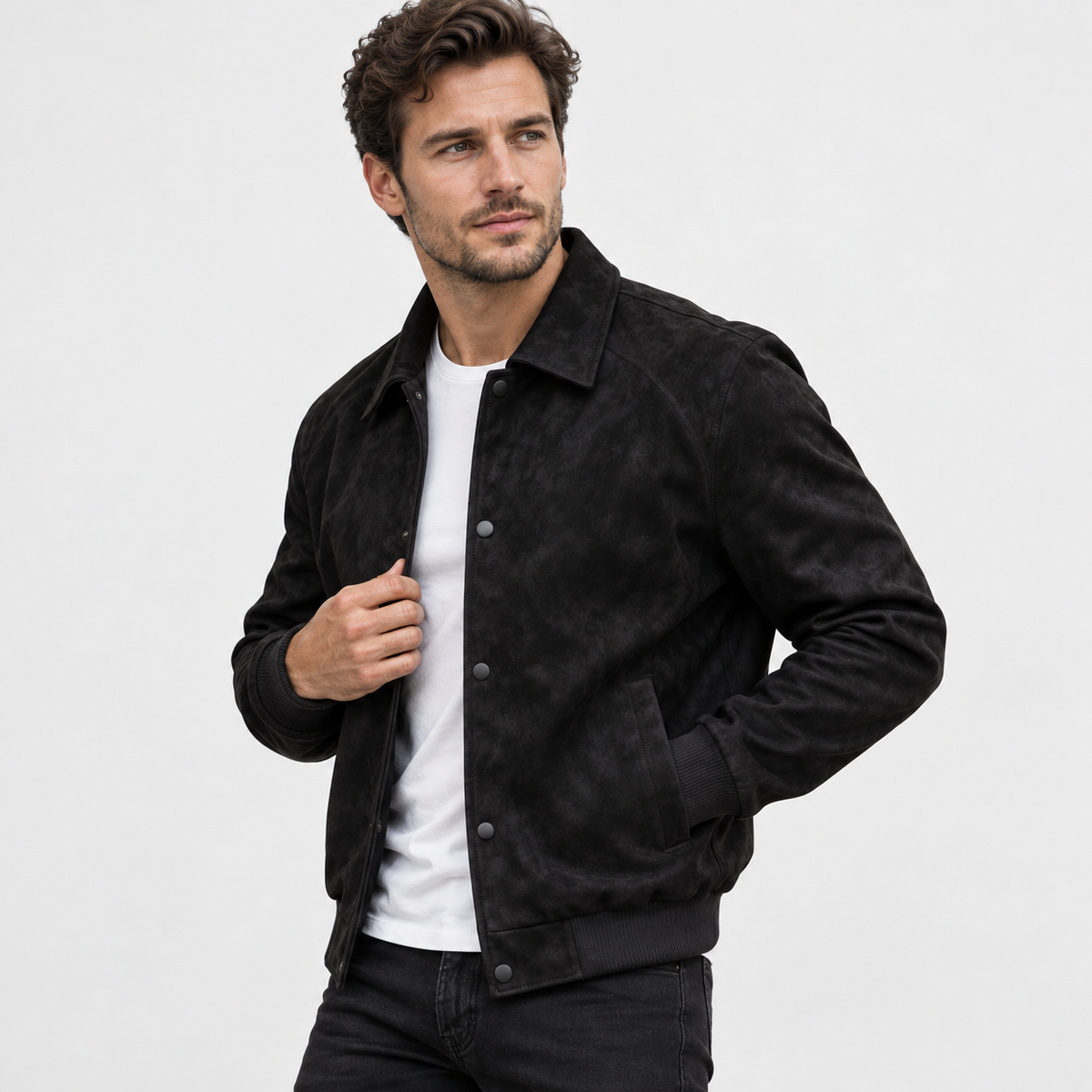 Men's Vintage Jacket Loose Fit Solid Color Workwear Coat