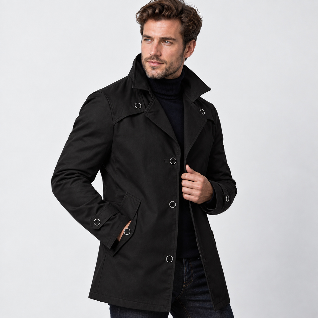 Men’s Classic Overcoat Formal Casual Style Outerwear