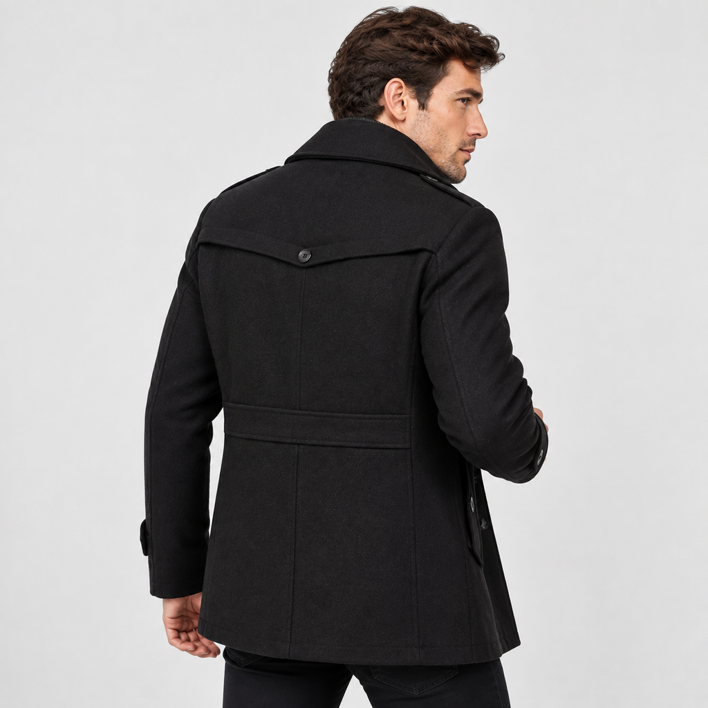 Men’s Business Coat Slim Fit Wool Blend Casual Jacket