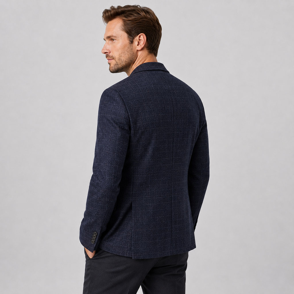 Men's Plaid Blazer - British Style Single-Breasted Jacket