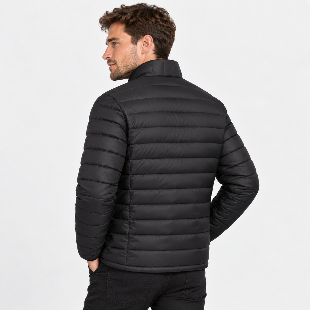 Men's Padded Coat Polyester Stand Collar Regular Fit Jacket