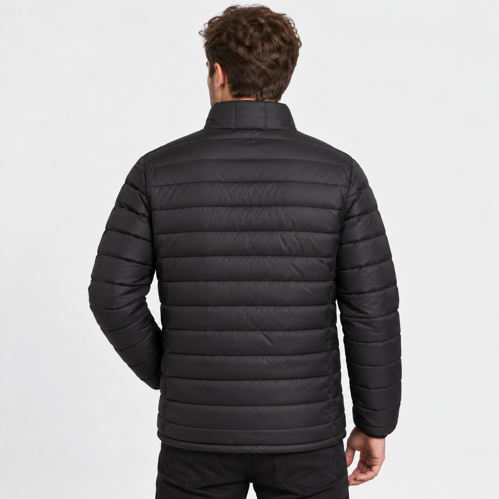 Men's Padded Coat Polyester Stand Collar Regular Fit Jacket
