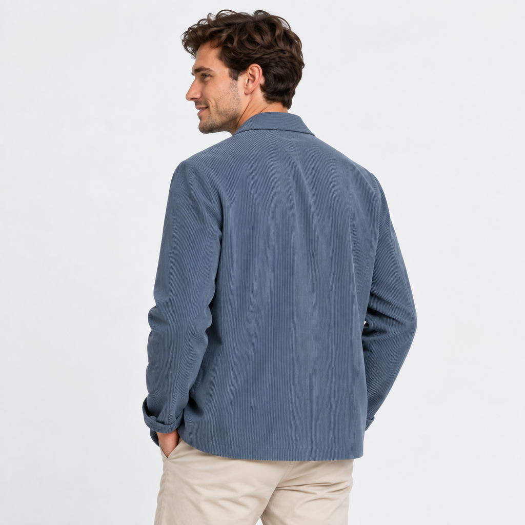 Men's Corduroy Blazer Lapel Collar Casual Business Jacket