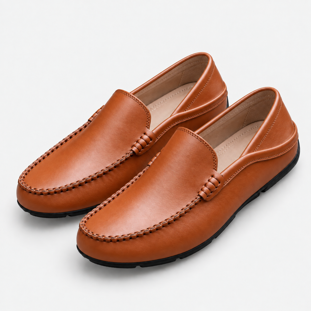 Men's Genuine Leather Driving Loafers – Classic Slip-On Moccasins