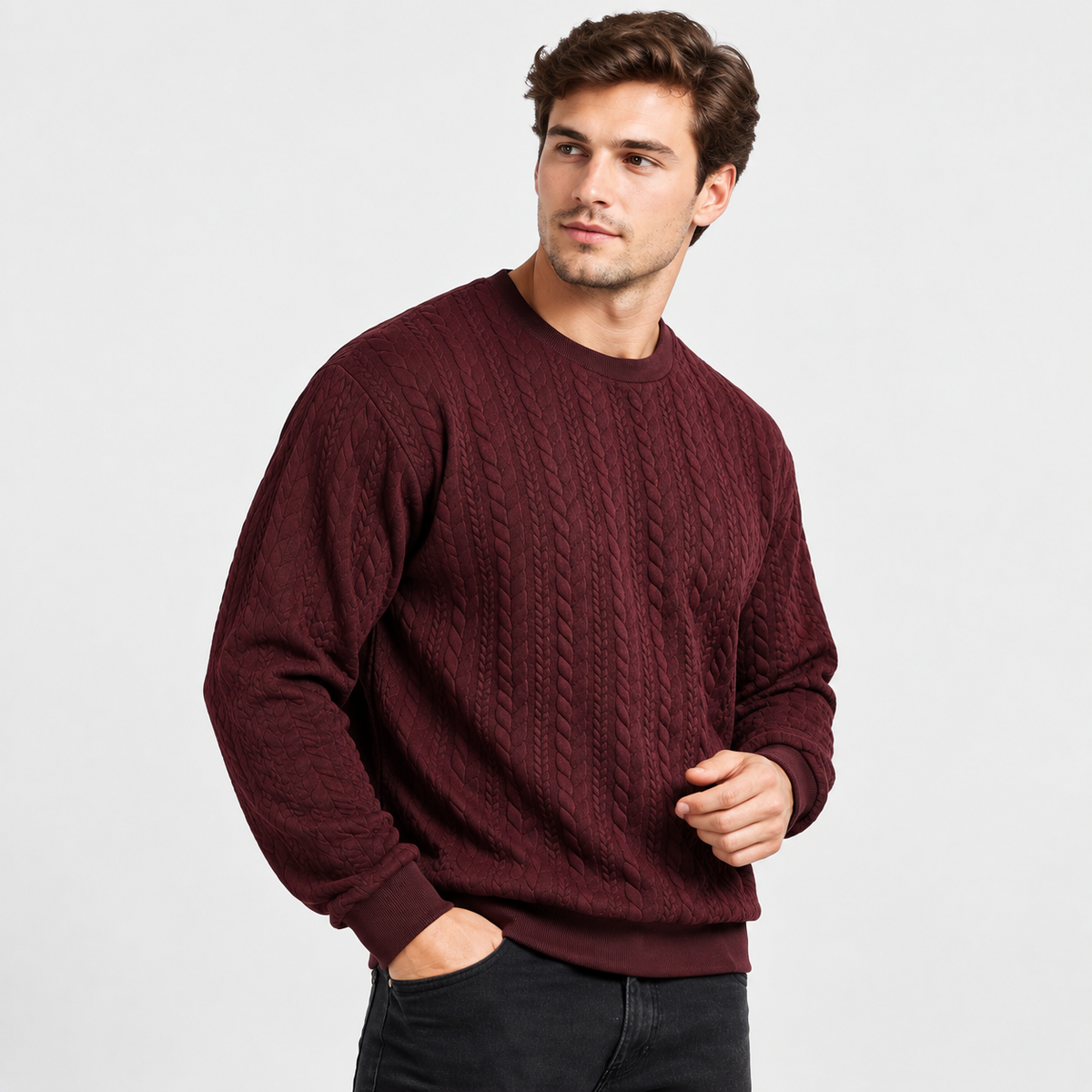 Men’s Lightweight Crew Neck Pullover Sweatshirt Everyday Wear