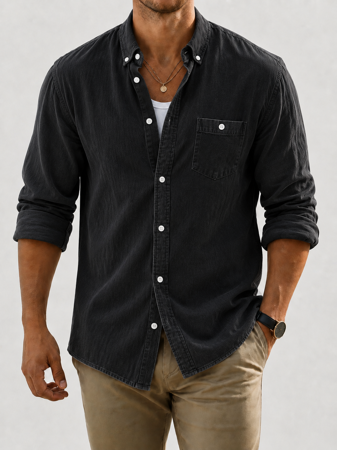 Men’s Classic Cotton Denim Shirt