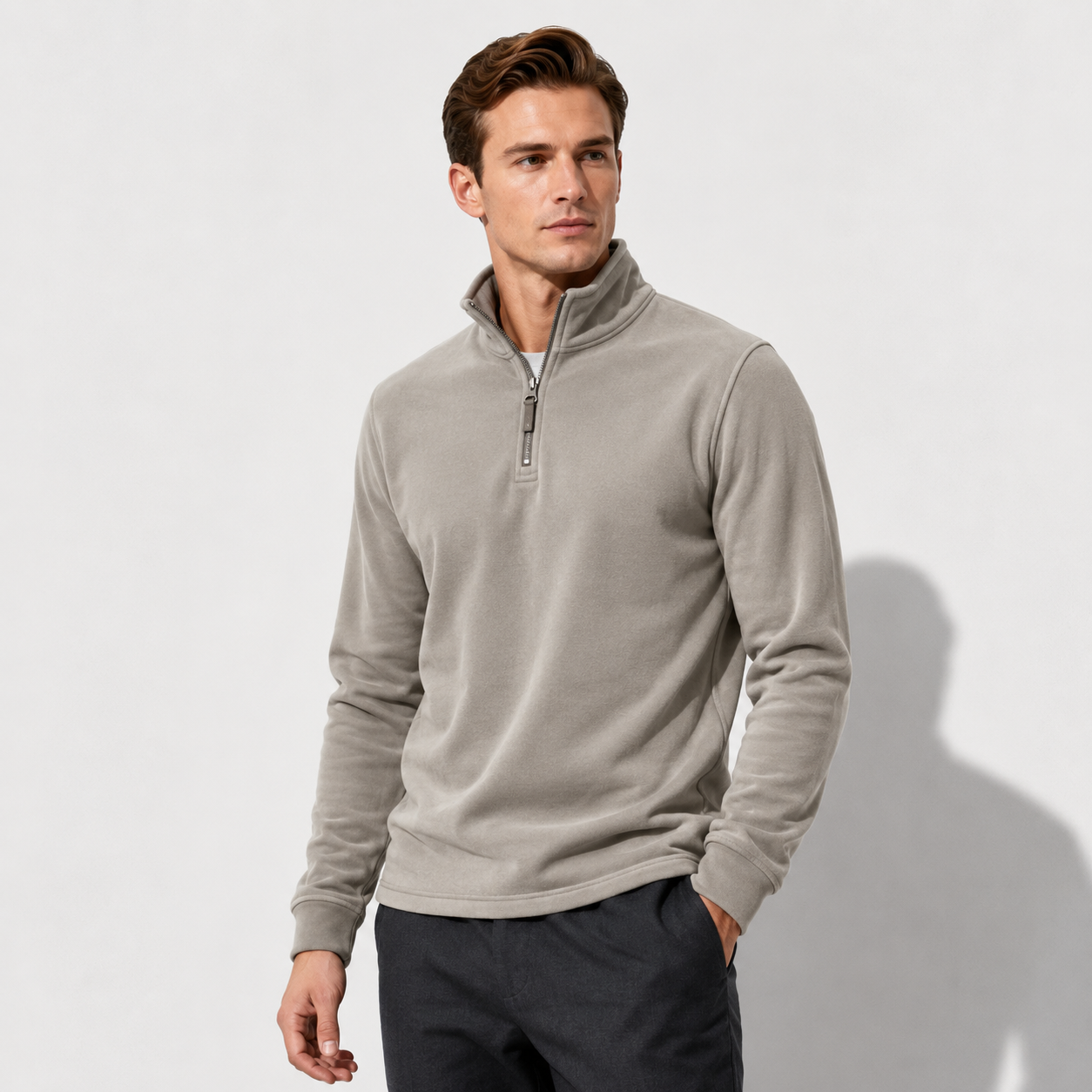 Men’s Warm Fleece Half-Zip Pullover Jacket