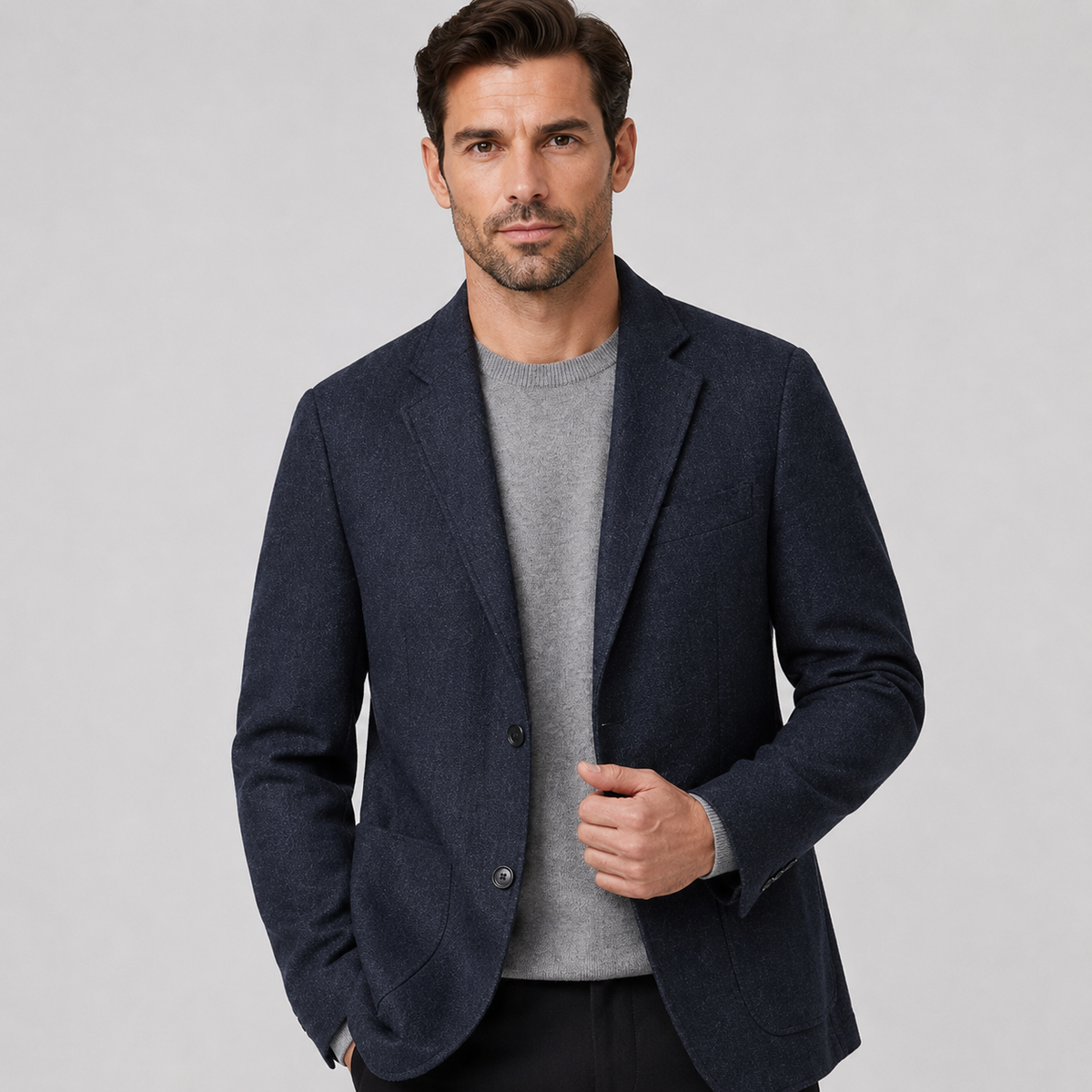 Men's Plaid Blazer - British Style Single-Breasted Jacket