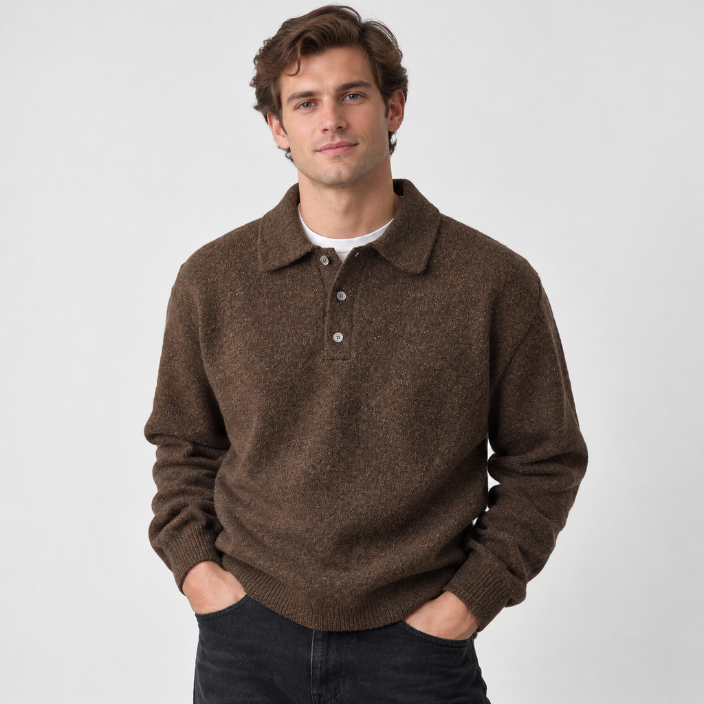 Men’s Thick Knit Pullover Sweater Classic Casual Outerwear