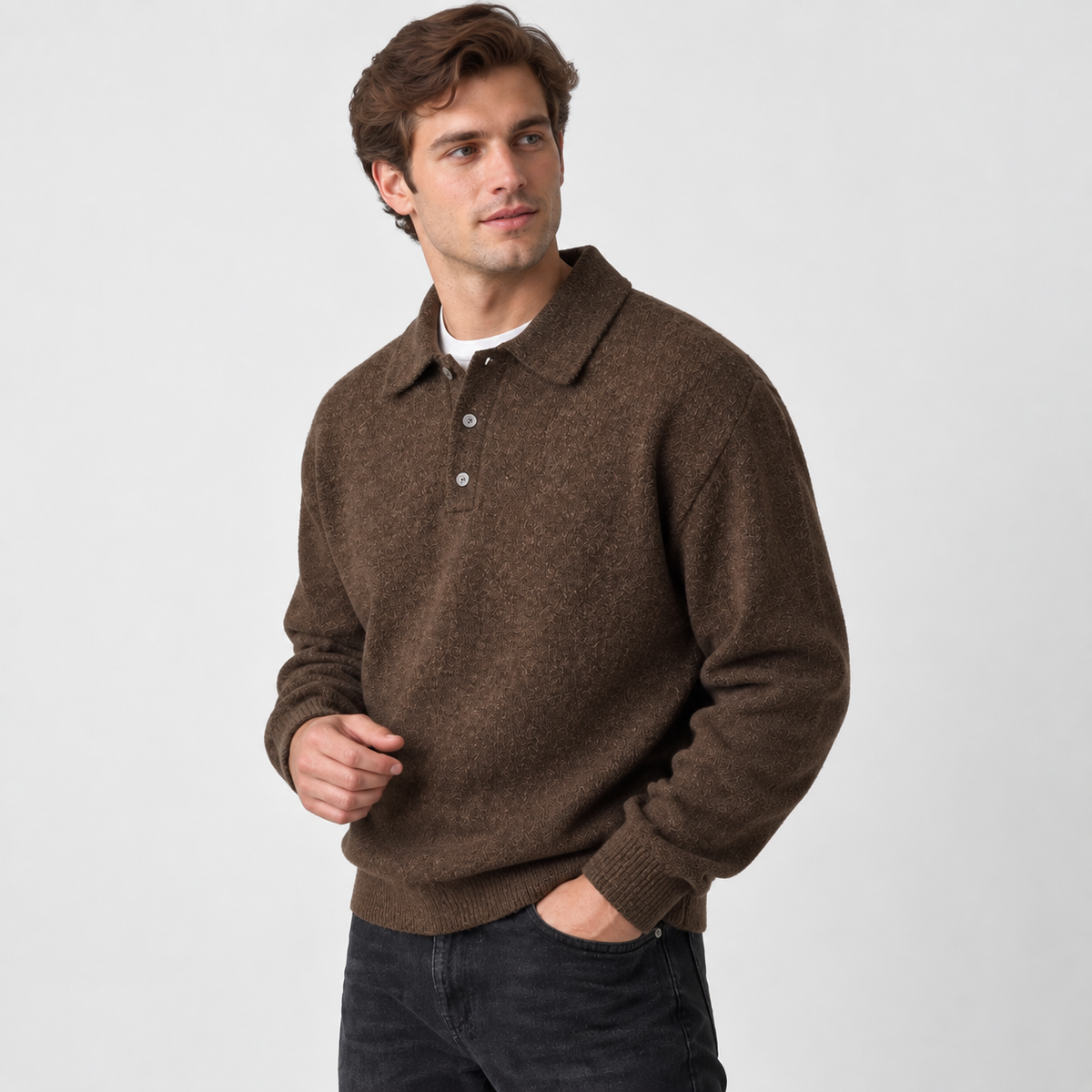 Men’s Thick Knit Pullover Sweater Classic Casual Outerwear