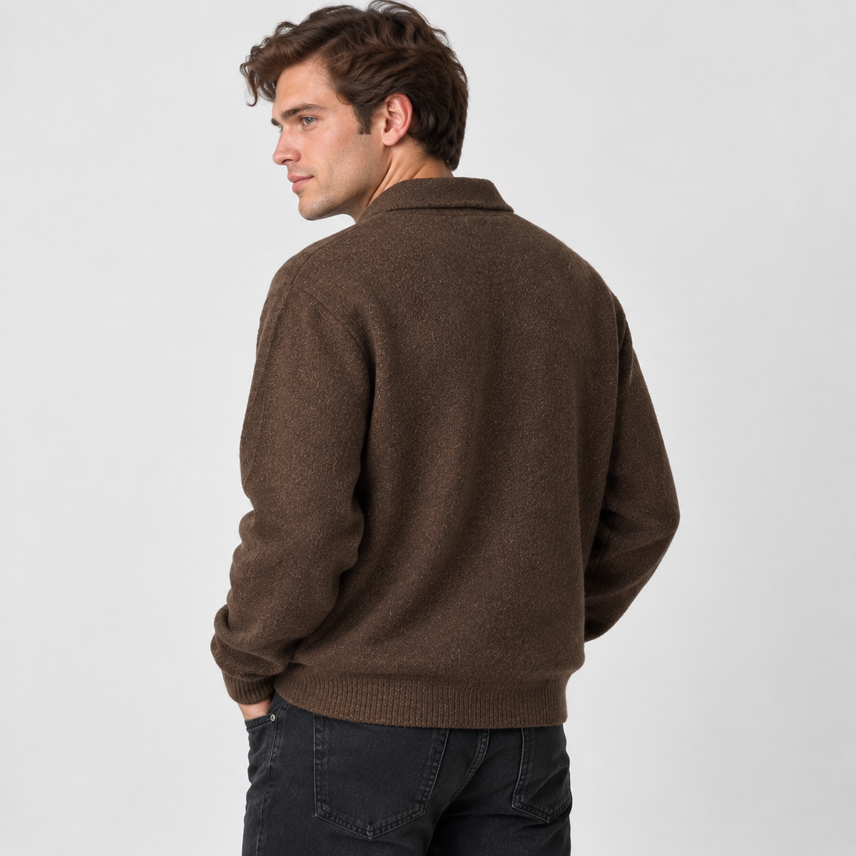 Men’s Thick Knit Pullover Sweater Classic Casual Outerwear