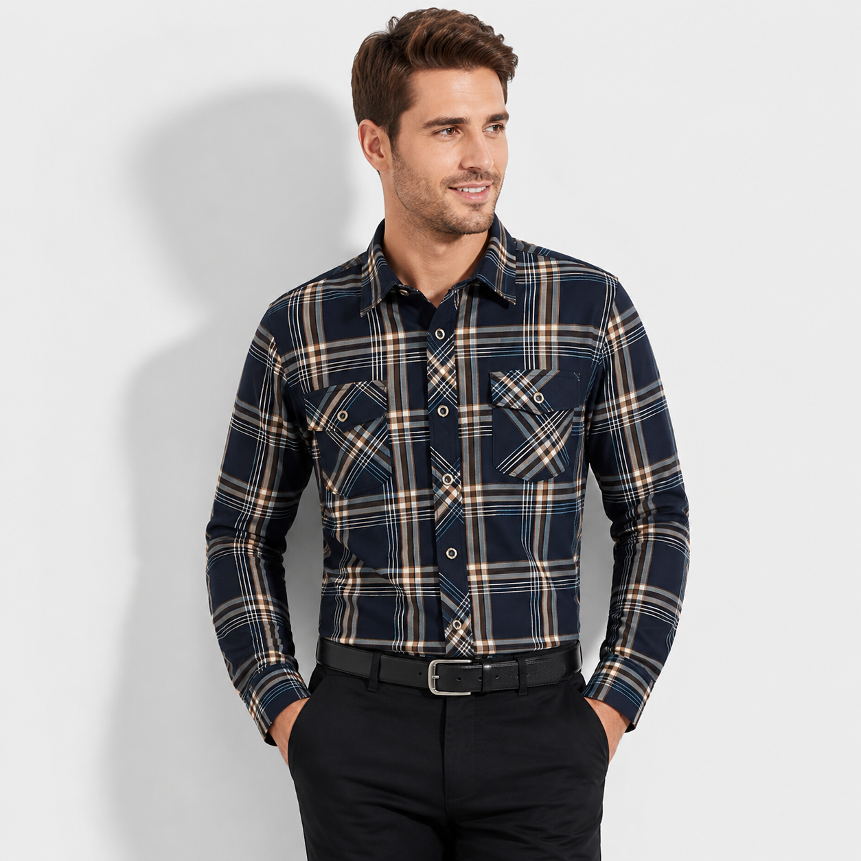 Men’s Brushed Cotton Plaid Flannel Shirt