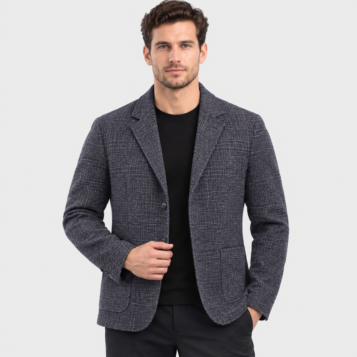 Men's Plaid Blazer - British Style Single-Breasted Jacket