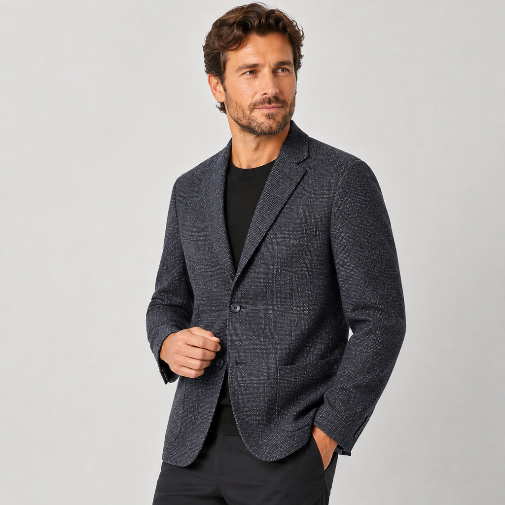 Men's Plaid Blazer - British Style Single-Breasted Jacket