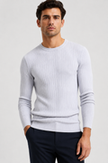 Men’s Classic Ribbed Crewneck Knit Sweater