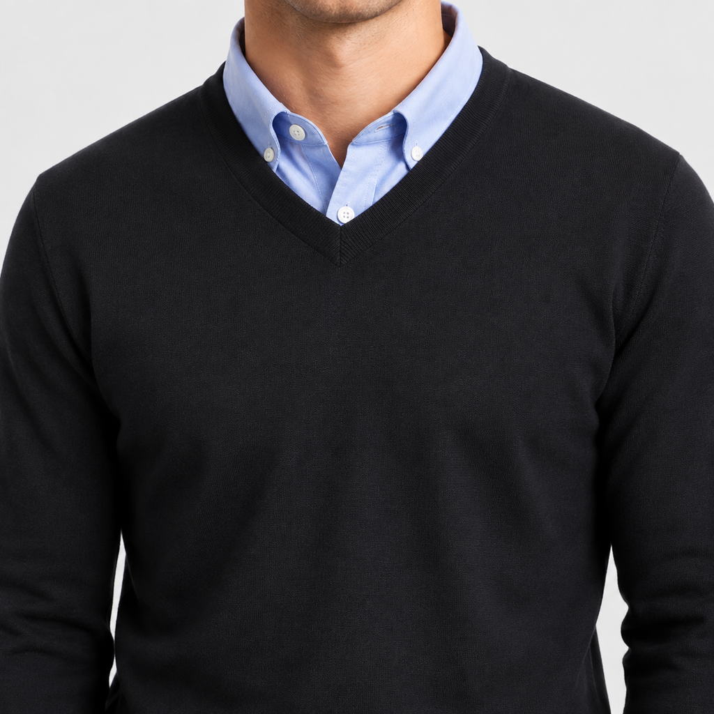 Men’s Classic V-Neck Lightweight Knit Sweater