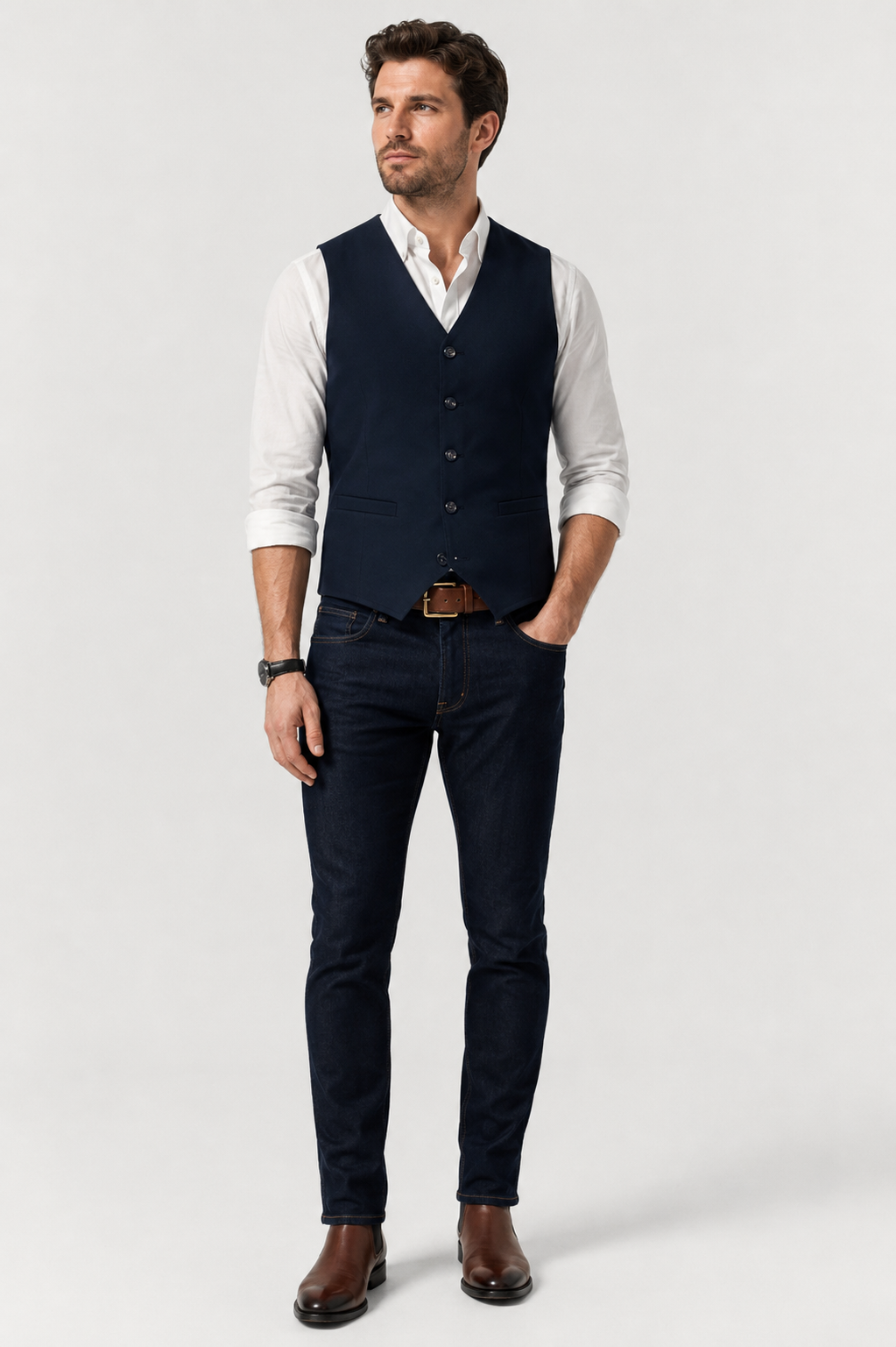 Men’s Classic Textured Tailored Vest
